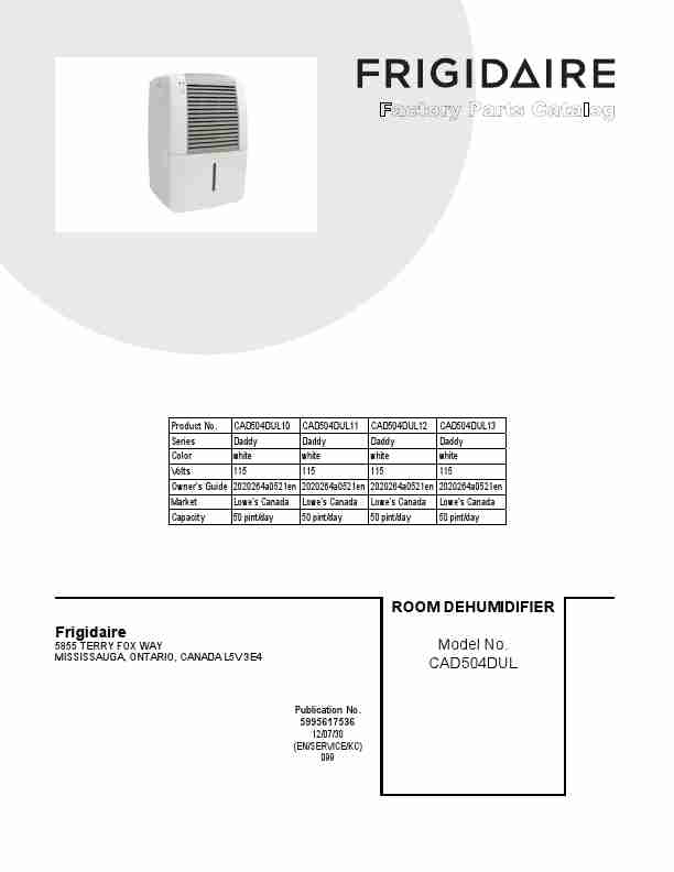 Frigidaire Dehumidifier CAD504DUL10-page_pdf